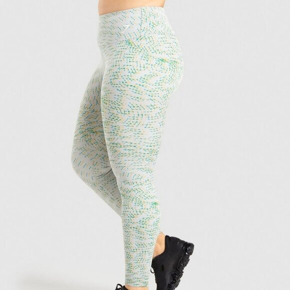 NWOT Gymshark training leggings light grey green and yellow flecked women’s SP - Picture 16 of 16